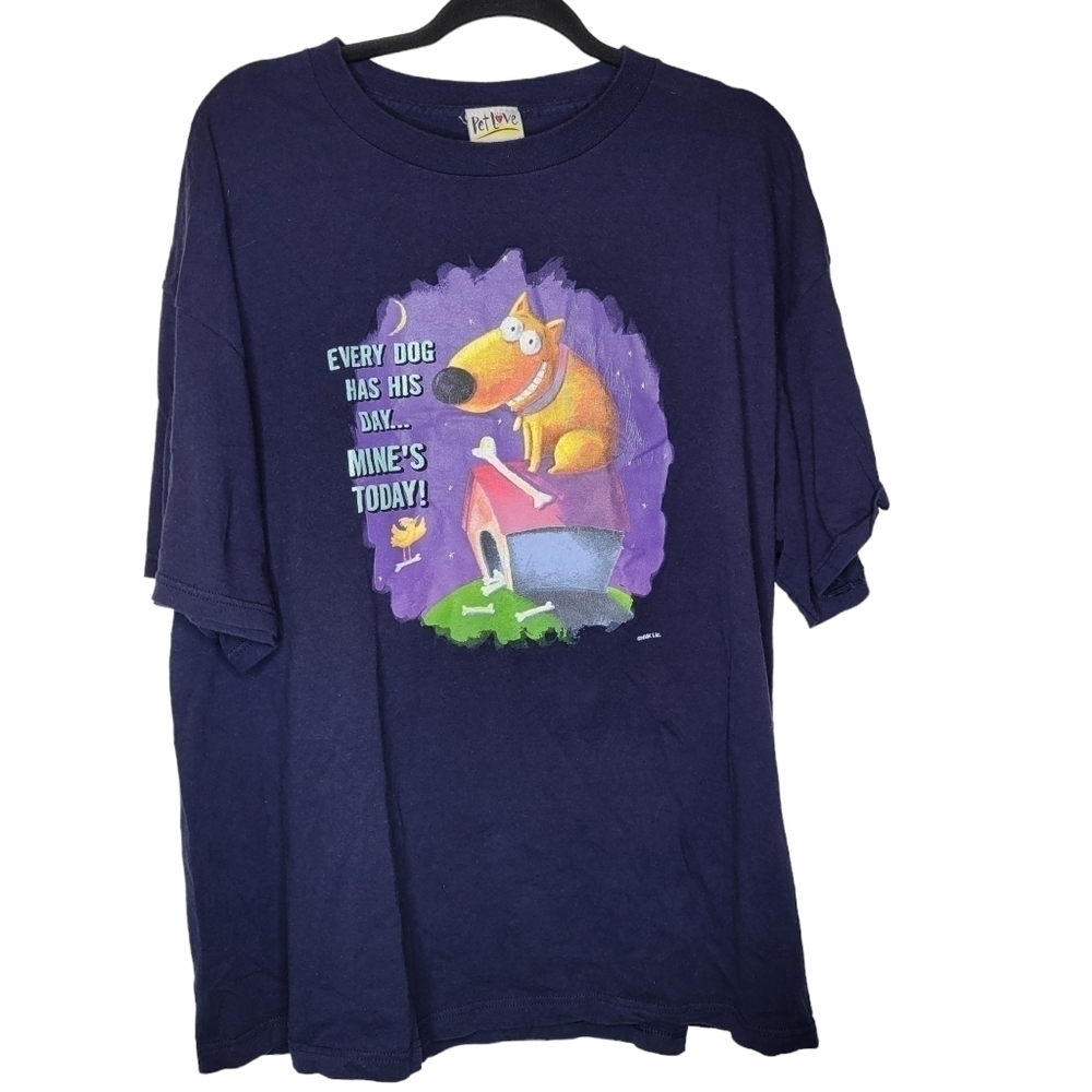 Vintage 90s Pet Love Dog Cartoon Comics Jerry Leigh Doghouse T-Shirt